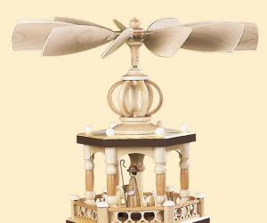 Pyramide  Heilige Geschichte 2-stöckig natur, elektrisch beleuchtet