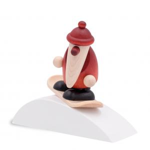 Miniaturset 7 Weihnachtsmann auf Snowboars mit Hügel