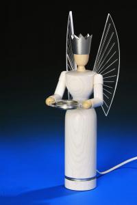 Lichterengel weiss, elektrisch beleuchtet LED, 36 cm Schalling Holzkunst Seiffen/Erzgebirge