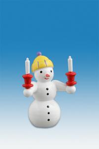 Schneemann mit zwei Kerzen