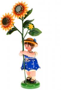 Blumenkind Mädchen mit Sonnenblume 17 cm