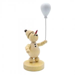 Schneemann Junior mit Luftballon auf Sockel, NEU 2022