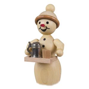 Schneefrau Wirtin mit Bierkrug