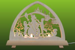 Leuchter doppelt, Wintermotiv LED