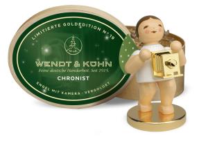 Wendt & Kühn Goldedition Nr.19 Der Chronist, Engel mit Kamera in Spanschachtel, limitiert